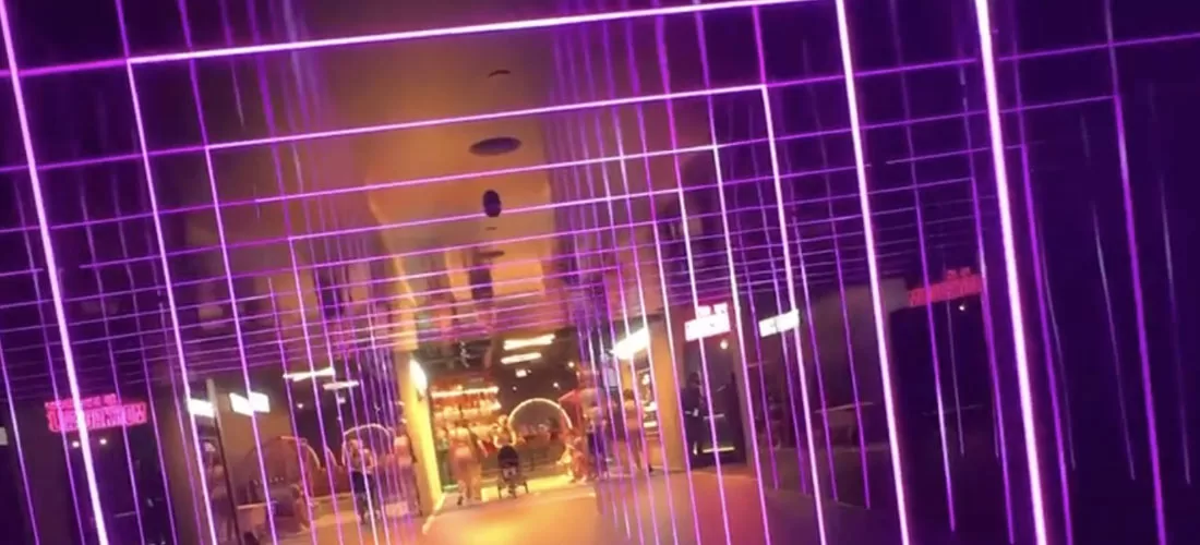 Pixel LED installation wall at Toca Social Westfield London